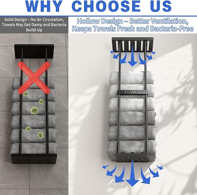 2-Tier Wall-Mounted Towel Rack - Image 6