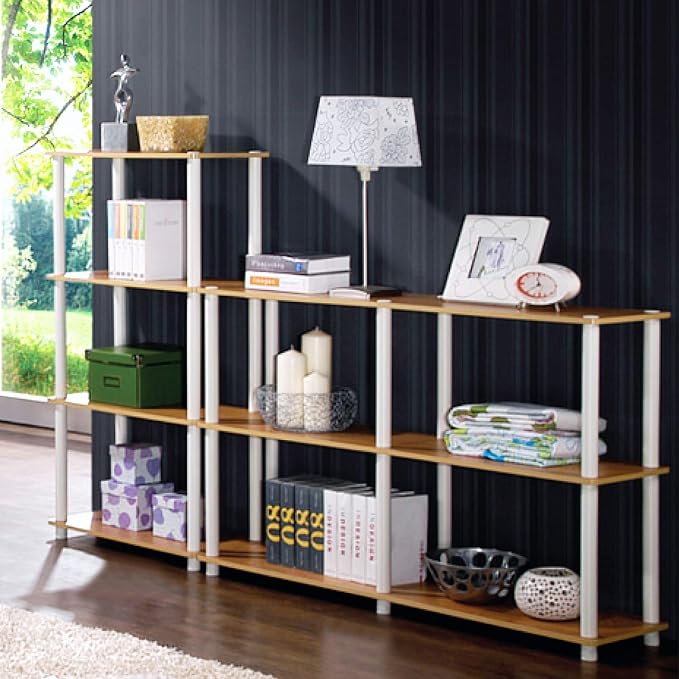 Furinno Turn-N-Tube 4-Tier Multipurpose Shelf Display Rack, Round Tubes - Image 10