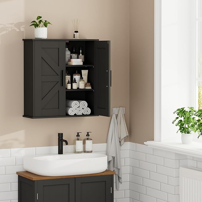 Homleke Bathroom Wall Cabinet, Over Toilet Storage Cabinet - Image 2