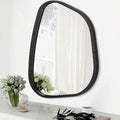 Asymmetrical Mirror Large 20"x16" Irregular Oval Wall Mirror Modern Wood Frame by HLFMVWE