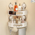 Voldra Corner Shower Caddy Suction Cup, Aluminum Corner Shower Shelves by VOLDRA