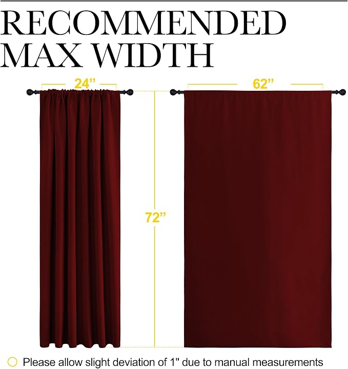 NICETOWN 2 Panels Blackout Curtains, Rod Pocket Window Curtains Room Darkning - Image 3