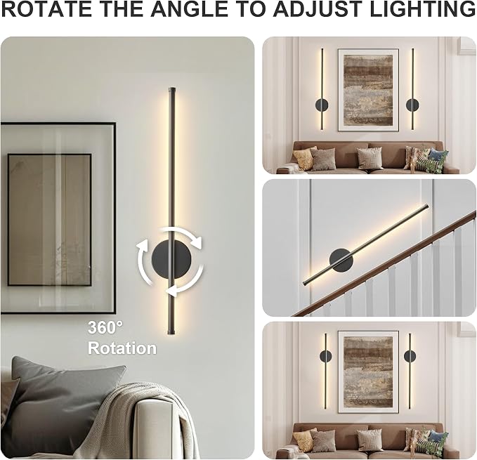 Battery Operated Modern Wall Sconces Set of Two, Rechargeable Wireless Wall - Image 7