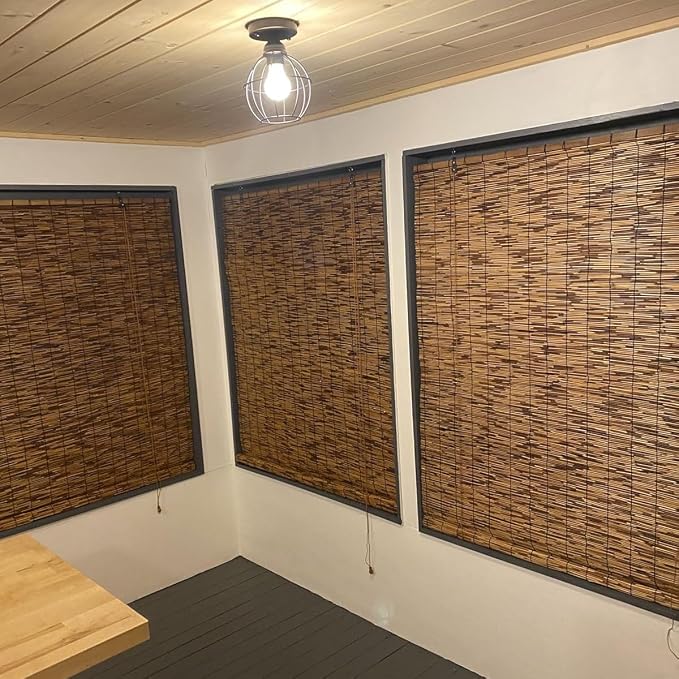 Retro Bamboo Blinds 14" 26" 32" 36" 42" 53" 60" 65" 70" 72" 76" Bamboo Roll Up - Image 2