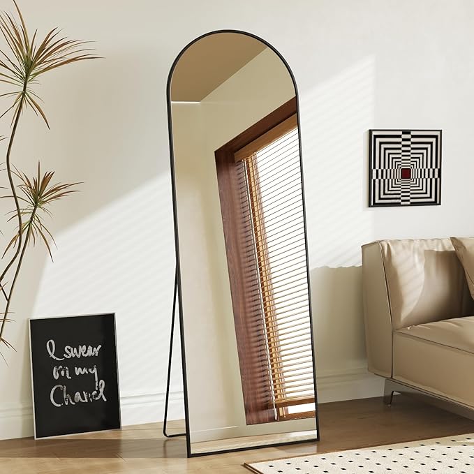 Sweetcrispy 58"x19" Arched Full Length Mirror, Leaning or Standing Full Body by Sweetcrispy