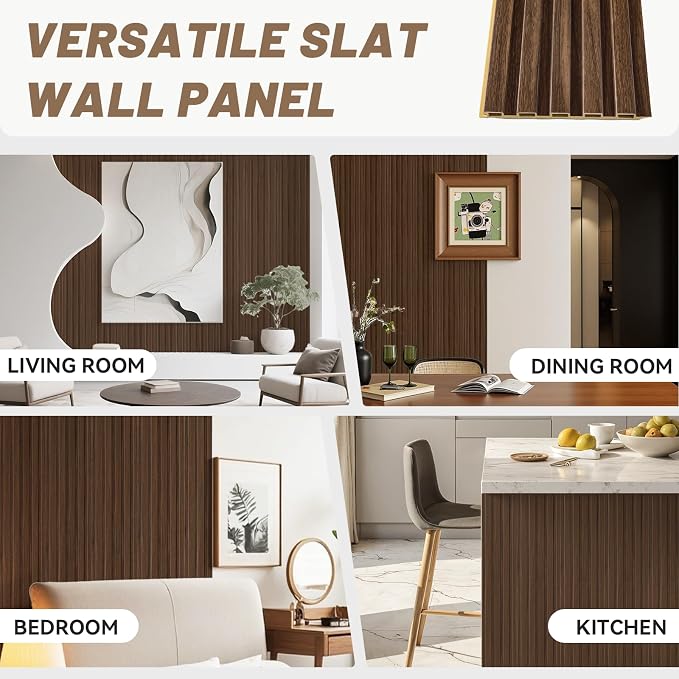 WPC Slat Wall Paneling, TV Background, Living Room, 94.5 x 6 in - Image 6