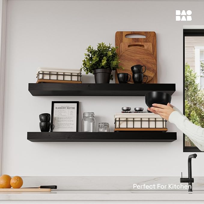BAOBAB WORKSHOP Solid Wood Floating Shelves - Image 2
