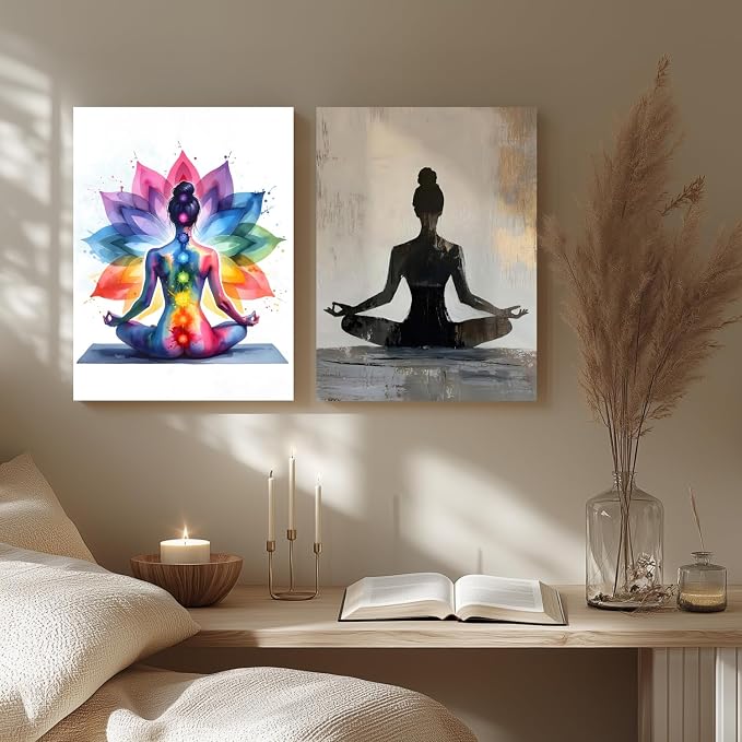 GELDSTEI Framed Zen Wall Art, Chakra Yoga Wall Decor, Colorful Meditation - Image 5