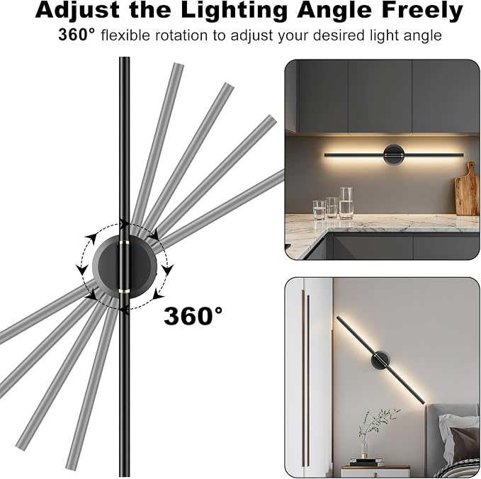 Battery Operated Wall Sconces Set of 2, Dimmable 8000mAh Rechargeable Wall - Image 6