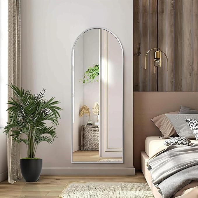48x16 inches Arch Bathroom Full Length Mirror, Metal Aluminum Frame Modern - Image 3