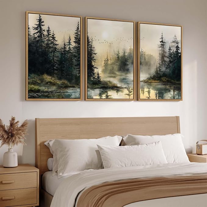 Framed Forest Landscape Wall Art - Image 2
