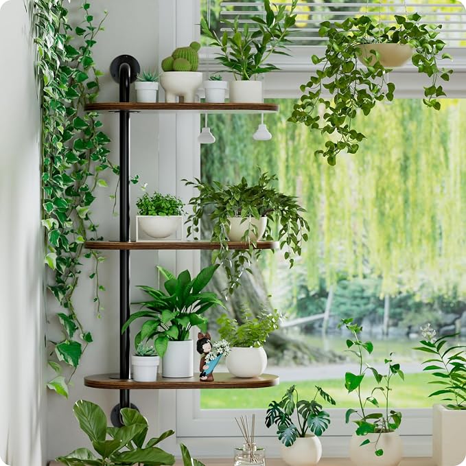 Rotating Window Plant Shelves 3-Tier, Wooden Window Shelf - Image 5