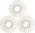 3 Pack Metal Mirrors for Wall Sunburst Wall Mirrors Home Décor Decorative by Uaussi