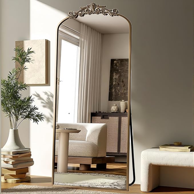 Dewfig Arched Full Length Mirror, Floor Mirror - Image 7