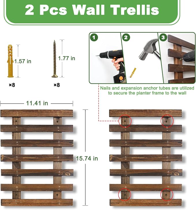 Mulctun 2 Pcs Wall Planters - Image 2