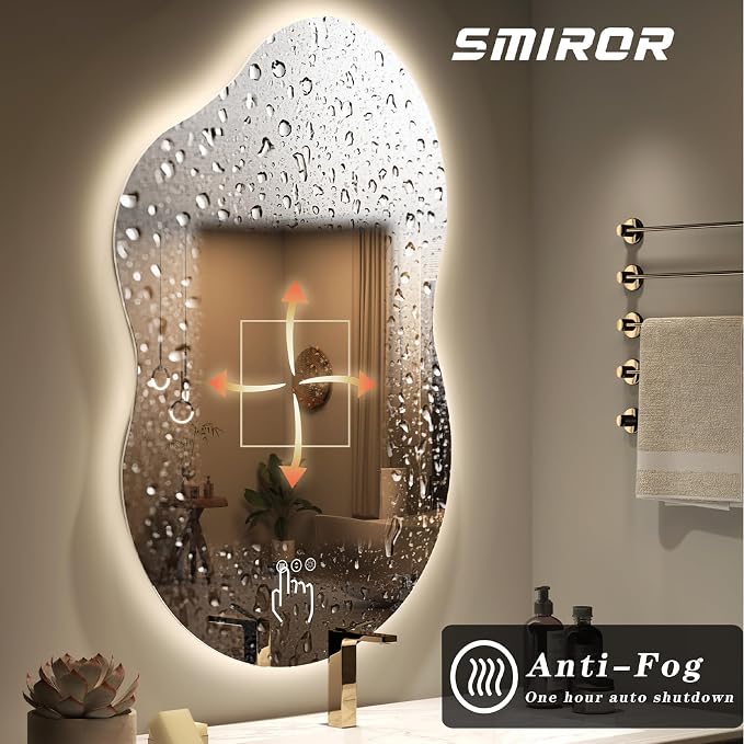 SMIROR Asymmetrical Backlit Bathroom Mirror - Image 6