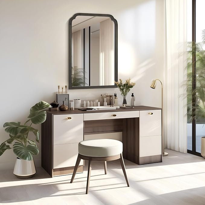 WallBeyond Wooden Framed Wall Mirror, Natural Wood Bathroom Vanity Mirror - Image 7