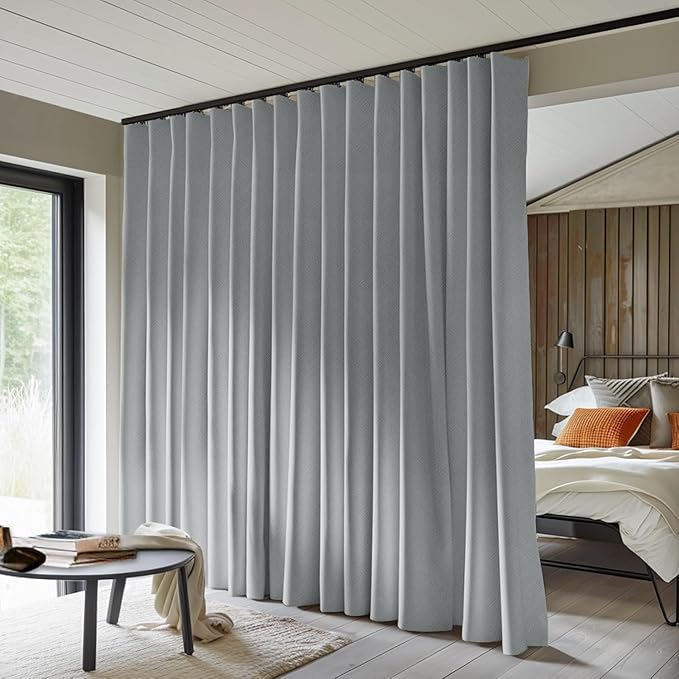 MaKefeile Room Divider Curtains Total Blackout Privacy Curtain Panel Room by Makefeileshade