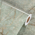 Cyan Glossy Marble Contact Paper Peel and Stick Countertops Self Adhesive by WallpaperDecoration
