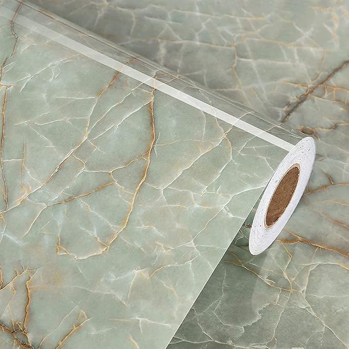 Cyan Marble Contact Paper for Countertops Waterproof Marble Wallpaper Peel and by WallpaperDecoration