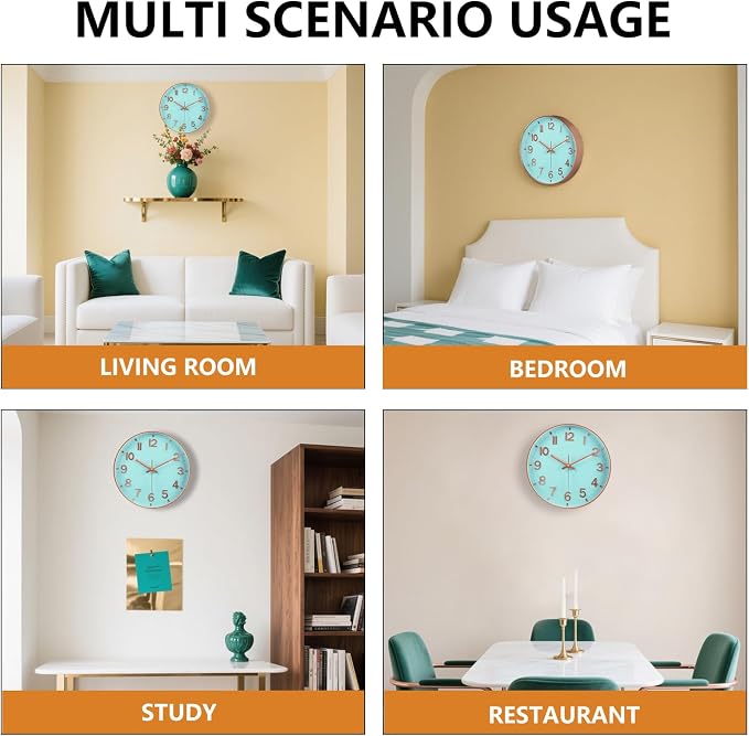 Modern Wall Clock, 10 Inch Digital Wall Clocks Battery Operated, Round Non - Image 7