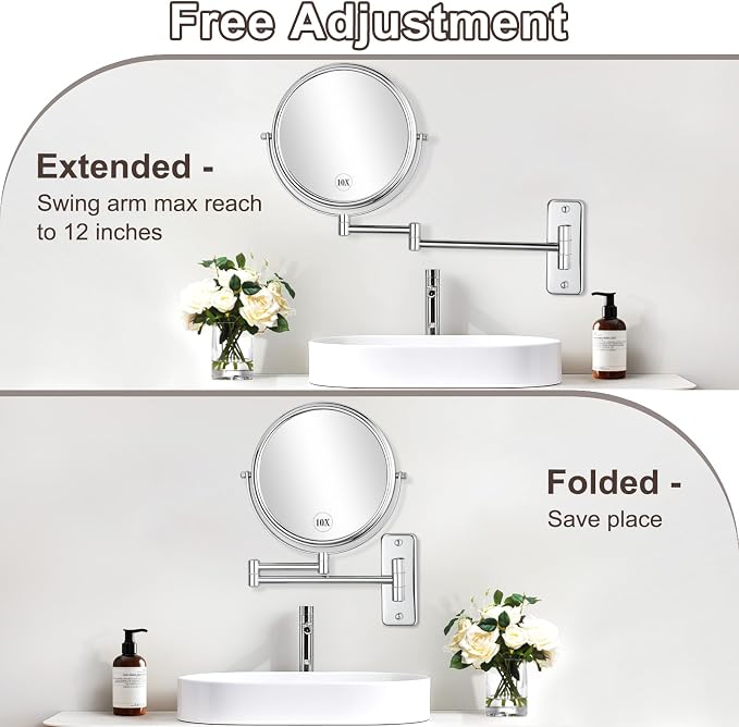 DECLUTTR 8 Inch Wall Mounted Magnifying Mirror - Image 4
