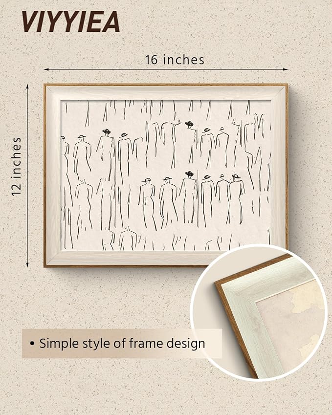 VIYYIEA Framed Wall Art for Living Room, Sketch Canvas Prints, Minimalist Home - Image 4
