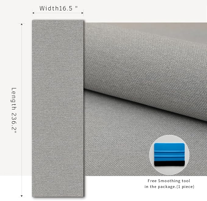 Gray Peel and Stick Wallpaper Slight Velvety Feeling Woven Fabric Grasscloth - Image 8
