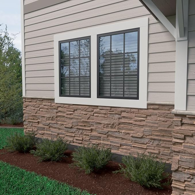 EverStone Cascade Faux Stone Panel, 48 5/8"W x 24 3/4"H x 1 1/4"D, Shasta Color - Image 10