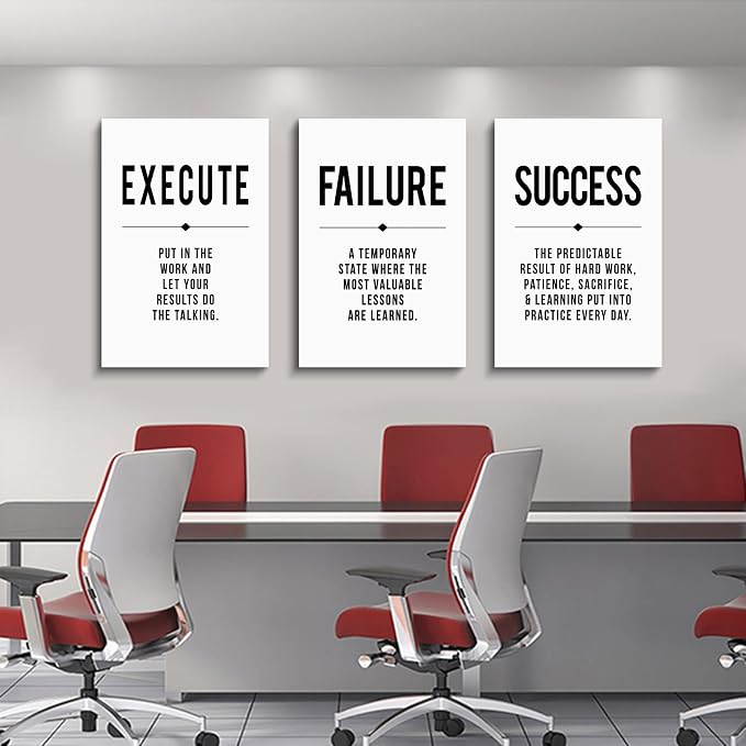 Framed Canvas Wall Art Success Quote, Office Wall Art, Positive Motivational - Image 7