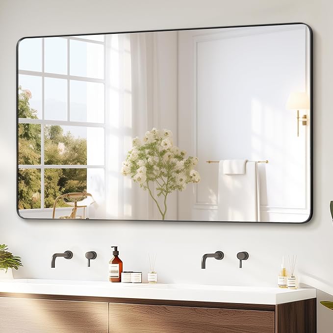 Delma Black Framed Bathroom Vanity Mirror by Delma