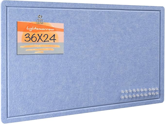 Lightomorrow Bulletin Board, 36 x 24 inches Felt Board by Lightomorrow