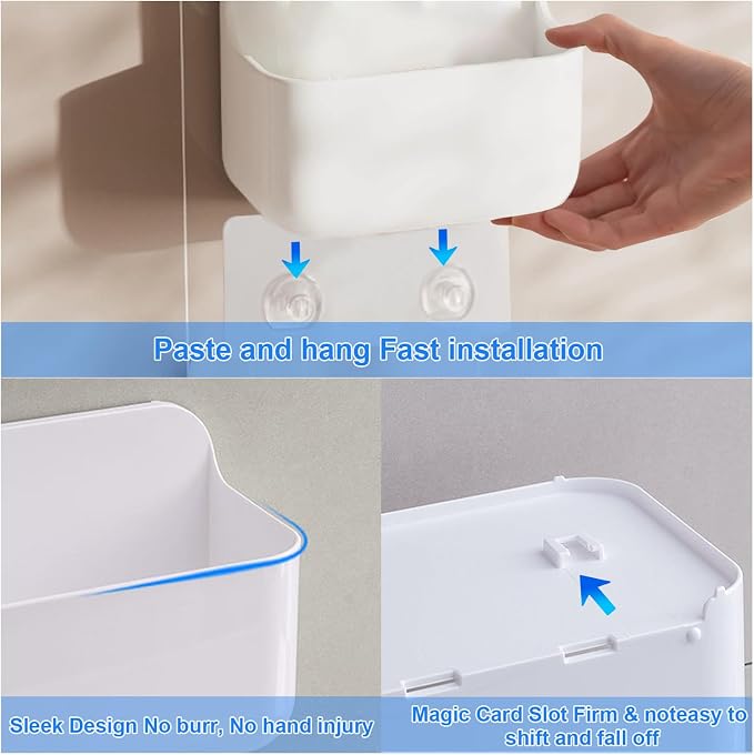 2pc Clear Wall Mount Organizer, Adhesive Cabinet Door Organizer, Self Adhesive - Image 7