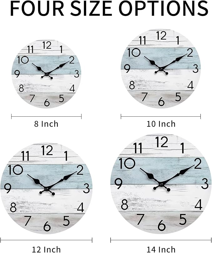 KECYET Wall Clock Silent Non-Ticking Wooden Clocks Battery Operated 8 Inch - Image 5