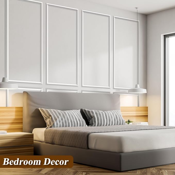 Pangda Peel and Stick Wall Molding Kit, 3D Premade Accent Molding Wainscoting - Image 7