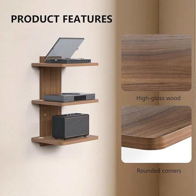 WALI Floating TV Shelf, 3 Tier Projector Shelf - Image 3
