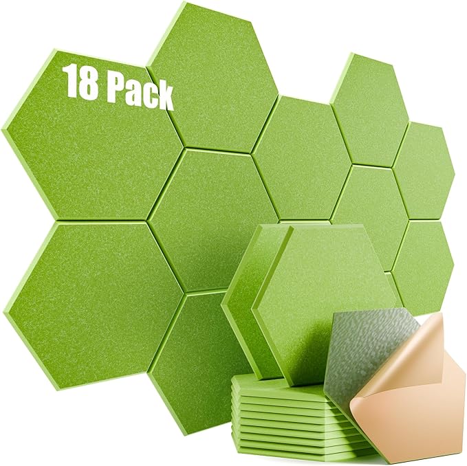 18 Pack Self-Adhesive Acoustic Panels 12" X 10" X 0.4" by Dailycooper