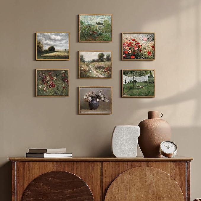 OIQArtOIQ Vintage Landscape Canvas Wall Art Framed Natural Scenery Painting - Image 4