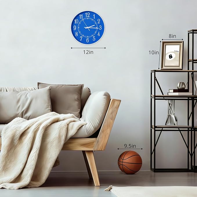 Wall Clock Modern Non-Ticking Battery Operated Silent Wall Clocks Simple Style - Image 3