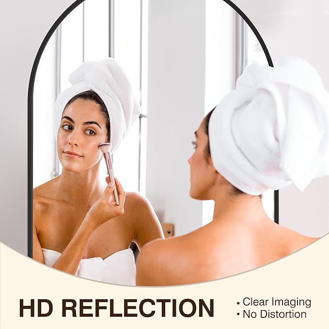 FICTOR Bathroom Mirror for Wall, Arched Vanity Bathroom Mirror for Over Sink - Image 4