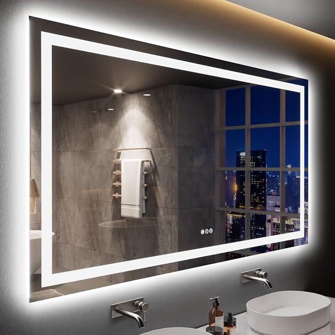 LOAAO 77X36 LED Bathroom Mirror by LOAAO