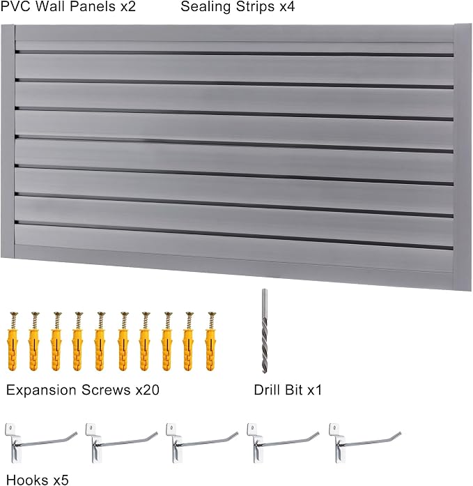 Slatwall Panel 4x2FT PVC Slat Wall Panels Garage Slat Wall Organizer Heavy Duty - Image 8