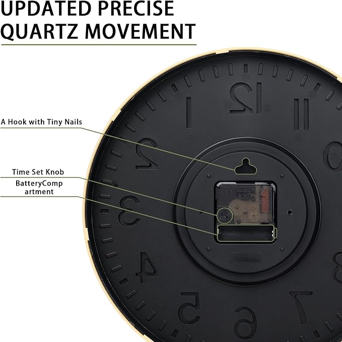 Wall Clocks Battery Operated 10 inch Modern Wall Clock, Silent Non Ticking Wall - Image 9