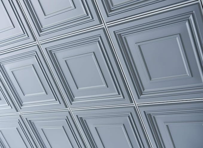 Art3d Decorative 3D Wall Panels 24" x 24", Square Gray Ceiling Tiles, Wall - Image 3