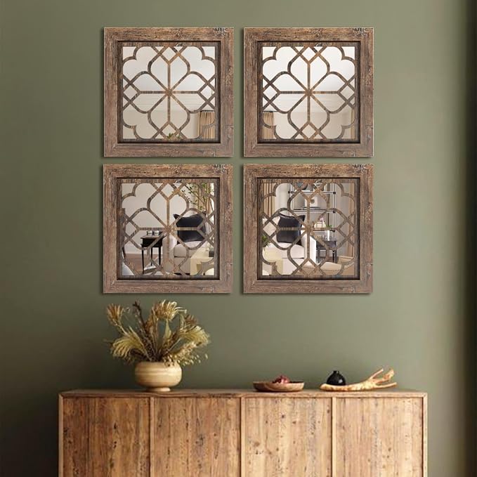 Set of 4 Boho Wall Mirrors - Image 5