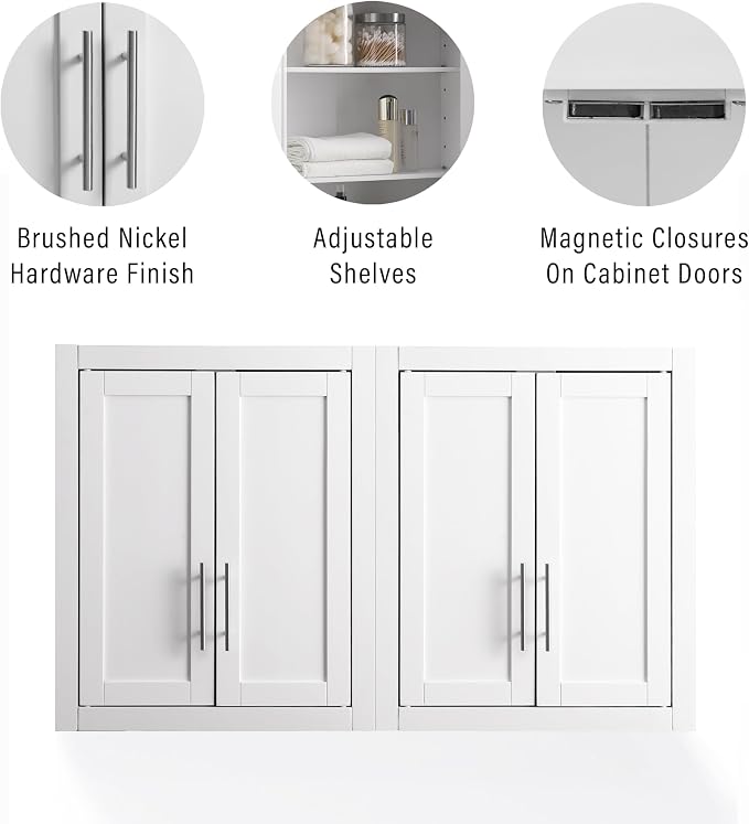Crosley Furniture Savannah 2-Piece Wall Storage Cabinet, Cabinets - Image 6