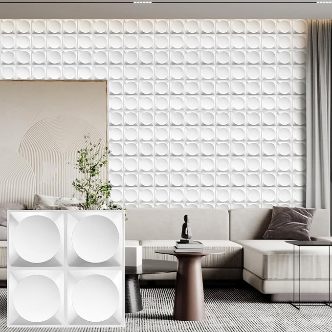 Heikki 30 Pack 3D Wall Panel for Interior Wall Décor, PVC Flower Textured Wall by YourBestChoices