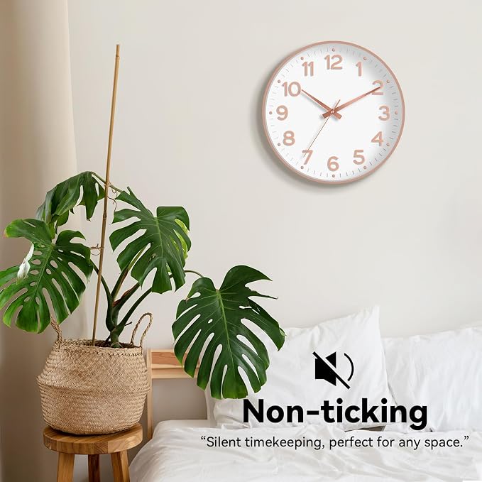 Roymnie Wall Clock, Silent Wall Clocks Battery Operated 8 Inch-Modern Non - Image 5