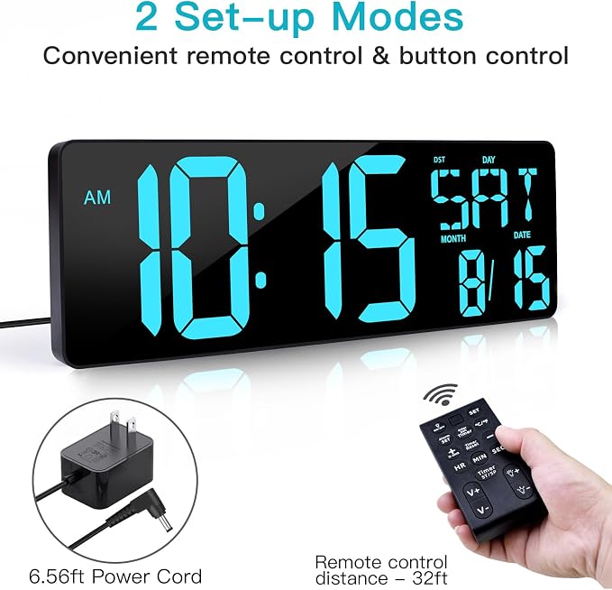 XREXS Large Digital Wall Clock - Image 4