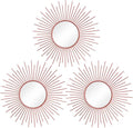 3 Pack Metal Mirrors for Wall Sunburst Wall Mirrors Home Décor Decorative by Uaussi